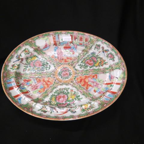 Appraisal: Chinese Rose Medallion Porcelain Platter oval x th century