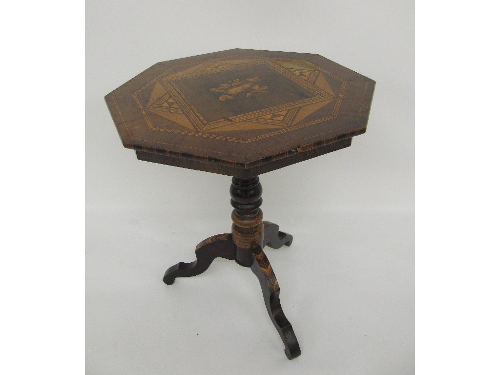 Appraisal: A th Century specimen wood Sorrento table the parquetry decorated