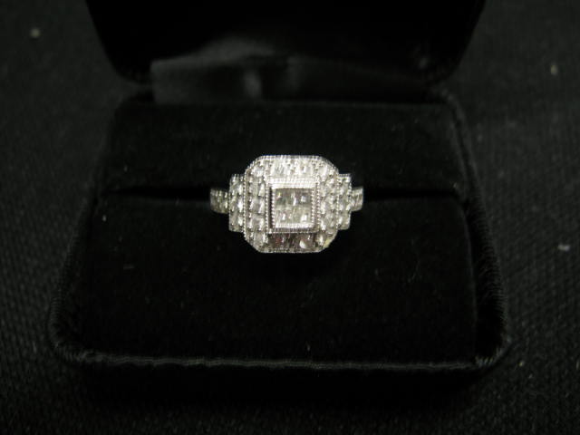 Appraisal: Diamond Ring four princess cut round diamonds in k white