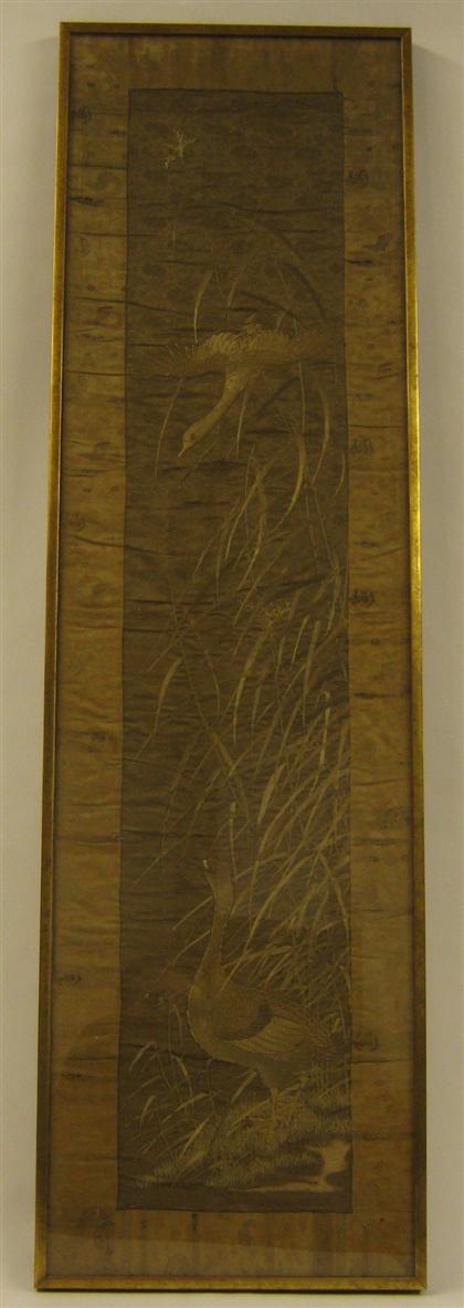 Appraisal: Japanese embroidered silk panel early th century