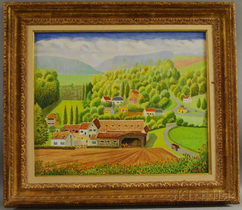 Appraisal: Andre Bouquet French - Tigeaux Seine-et-Marne French Farm Scene Signed