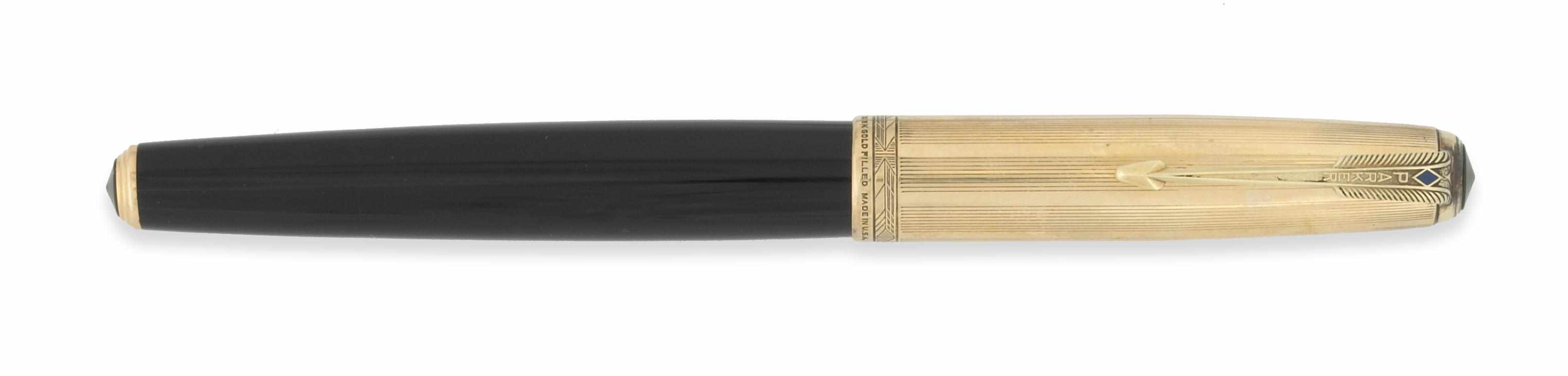 Appraisal: Parker '' '' Fountain Pen India Black double jeweled with