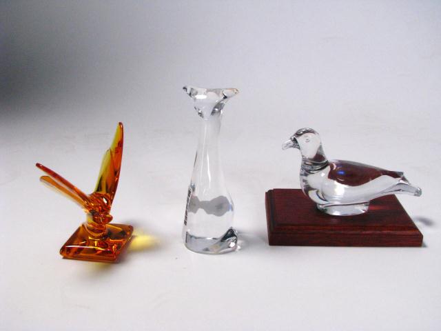 Appraisal: Three signed Baccarat Crystal animal figures including '' Cat ''