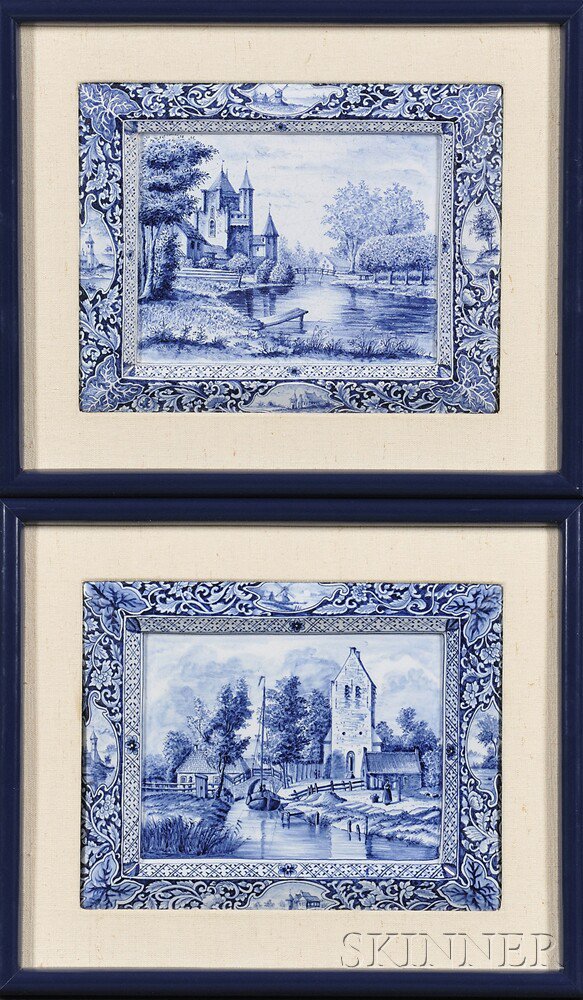 Appraisal: Pair of Dutch Blue and White Porcelain Plaques early th