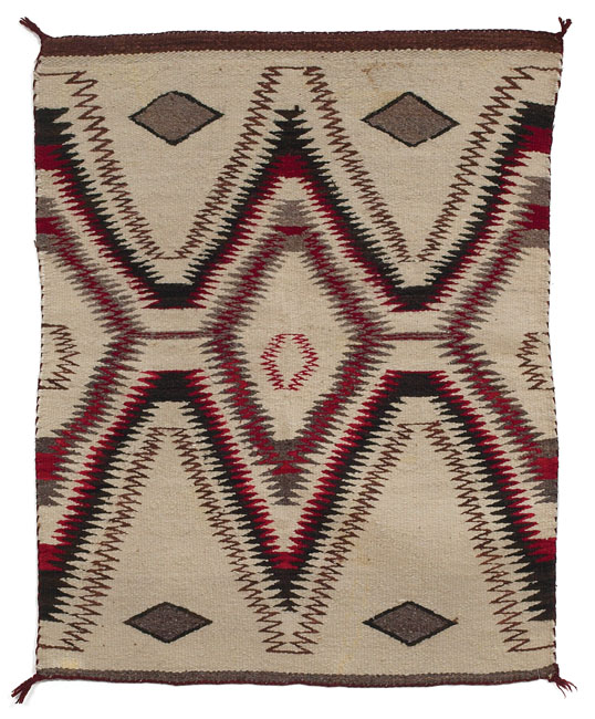 Appraisal: Navajo rug c eyedazzler with stylized diamond design in red