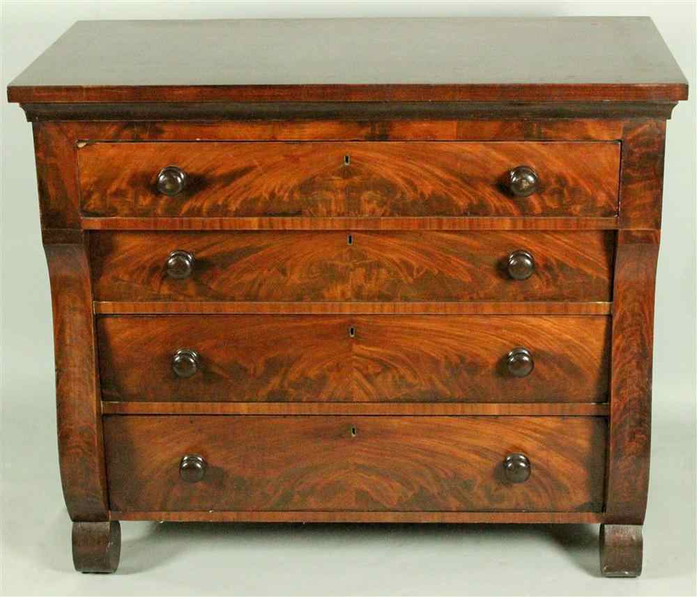 Appraisal: AMERICAN EMPIRE MAHOGANY CHEST AND MIRROR having a rectangular top