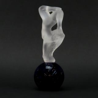 Appraisal: Daum Art Glass Figurine Sea Nymph on Glass Ball Daum