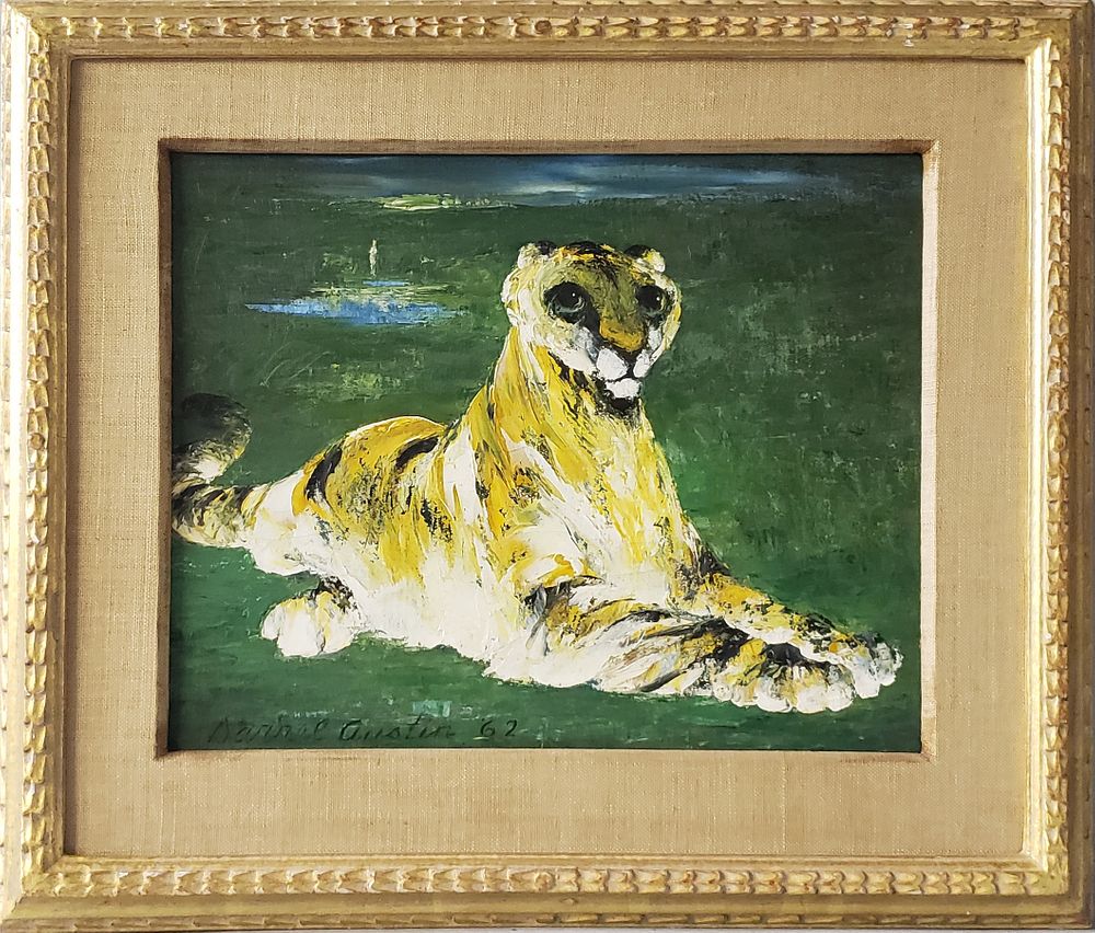 Appraisal: Darrell Austin Oil on Canvas Golden Tiger Darrell Austin American