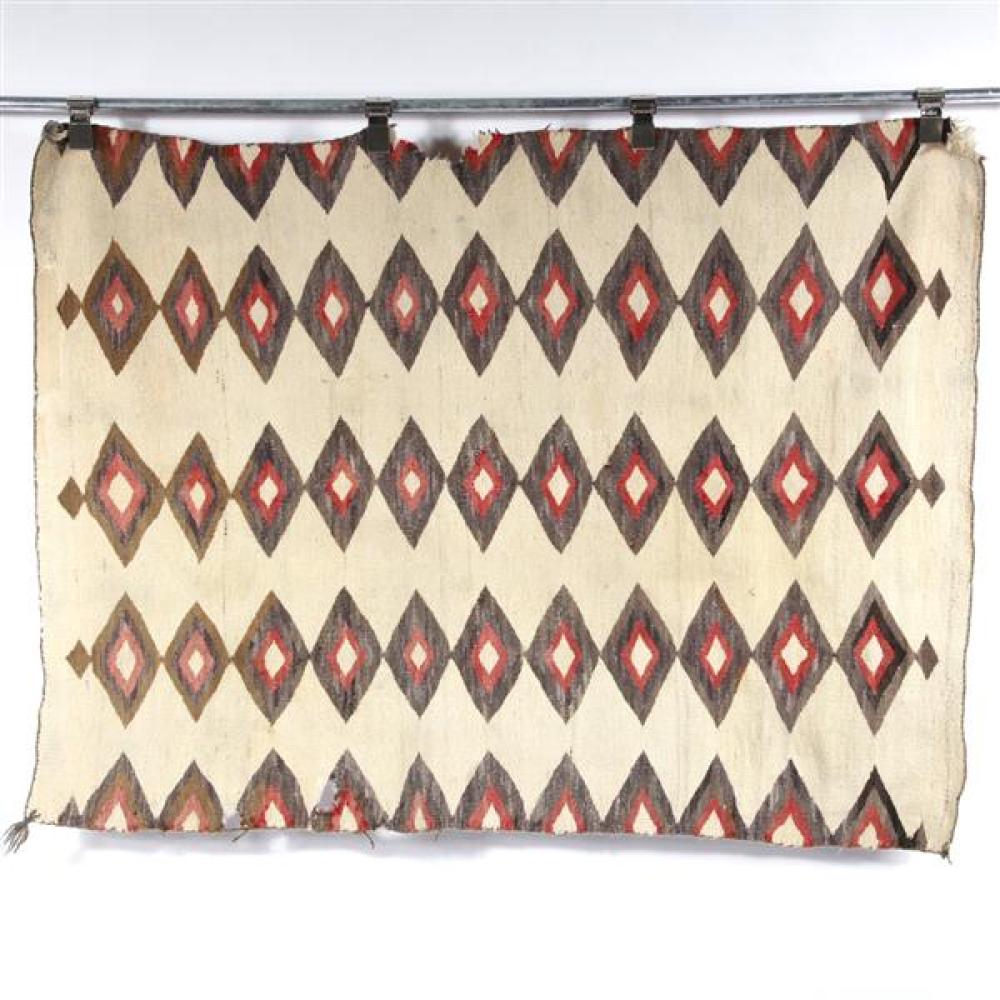 Appraisal: NAVAJO CHINLE RUG WEAVING WITH LINES OF DIAMONDS IN RED