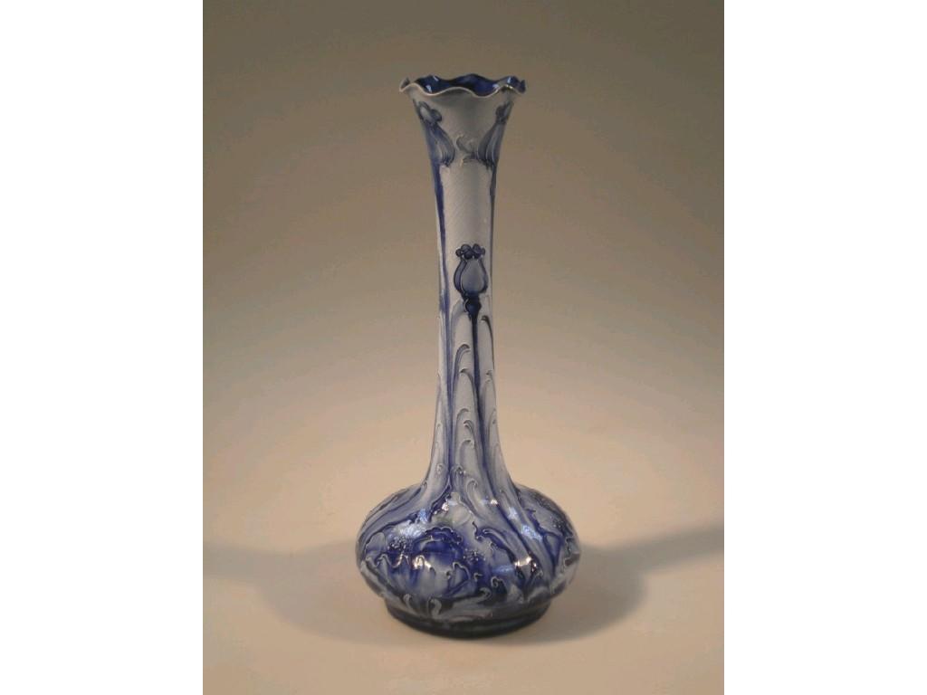 Appraisal: A Moorcroft MacIntyre Florian ware slender tapered vase with blue