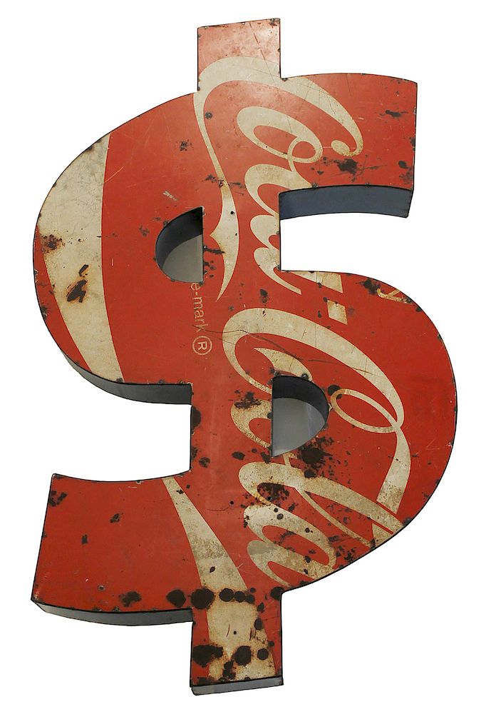 Appraisal: DAVID BUCKINGHAM Dollar Sign Dollar Sign Mixed Media Image x