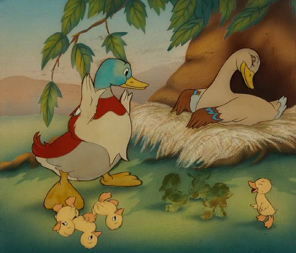 Appraisal: A Walt Disney celluloid from The Ugly Duckling gouache on