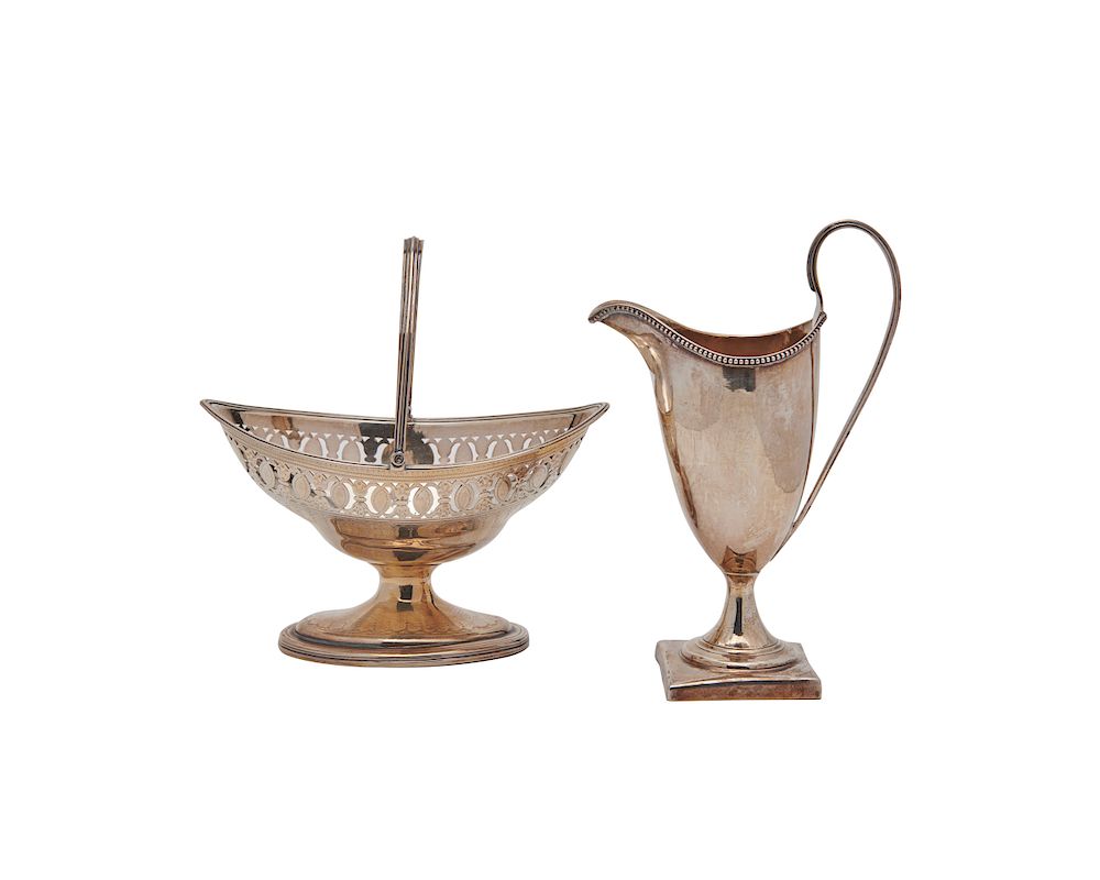 Appraisal: HESTER BATEMAN Silver Sugar Basket together with a HESTER BATEMAN