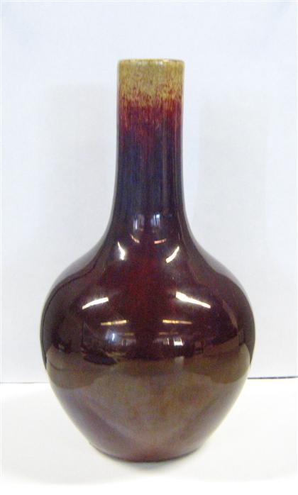 Appraisal: Chinese langyao bottle vase th century The tall slender neck