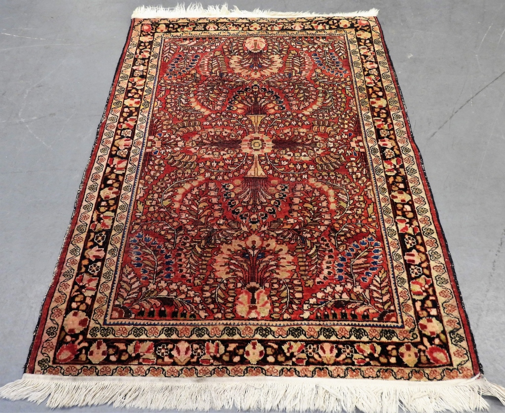 Appraisal: C SAROUK RED RUG Middle EastCirca Deep teal red black