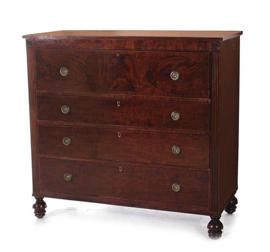 Appraisal: William IV inlaid mahogany butler's desk circa fall front opening