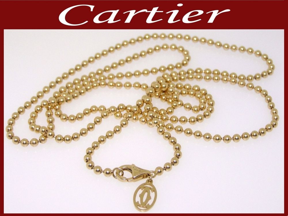 Appraisal: Cartier k Yellow Gold Bead Link Chain Necklace Cartier k