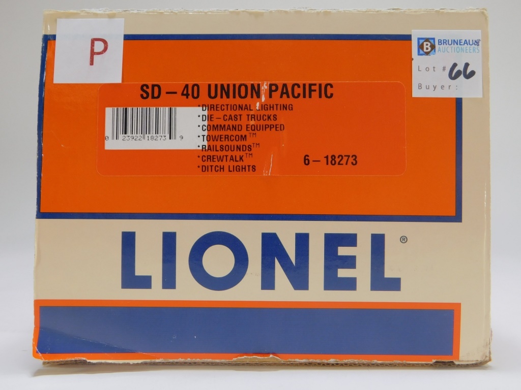 Appraisal: LIONEL SD- UNION PACIFIC O GAUGE ELECTRIC TRAIN Item no