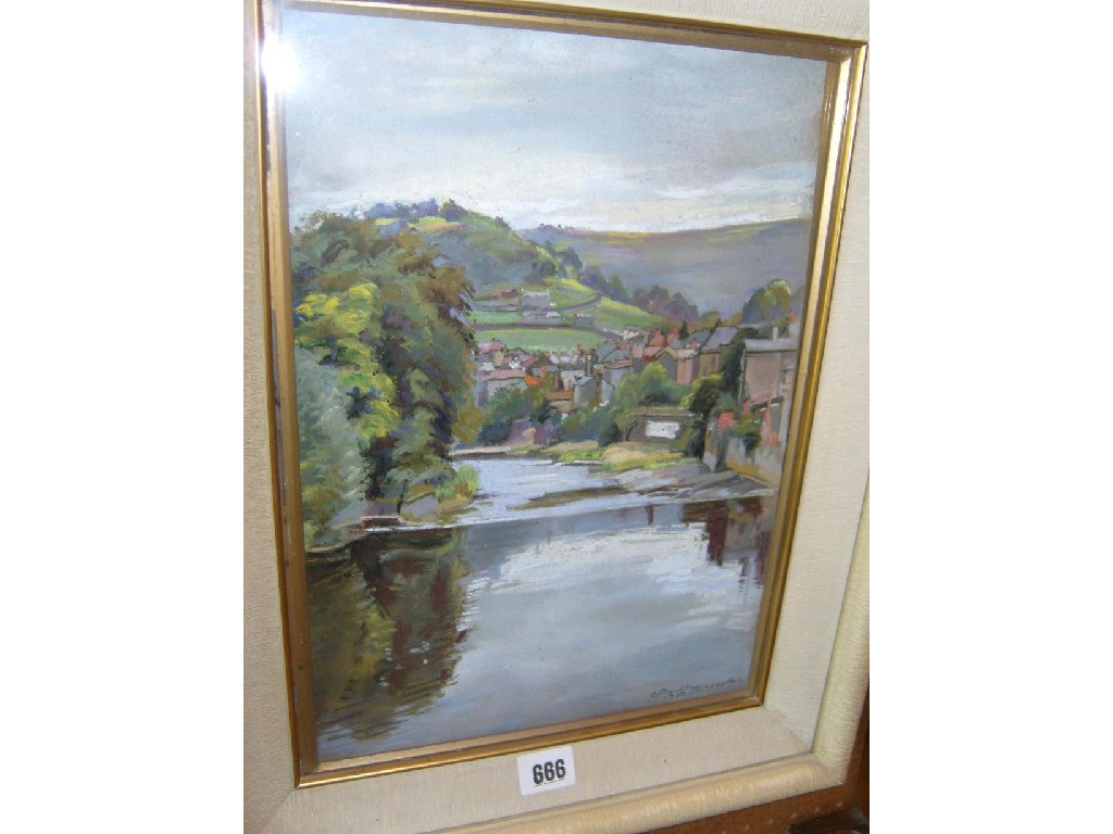 Appraisal: A pastel study of a river scene signed bottom right