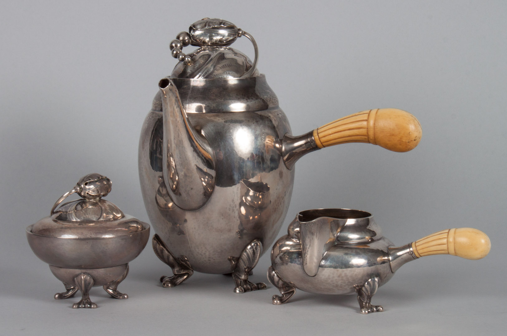 Appraisal: Georg Jensen Blossom sterling -piece coffee set circa - pattern