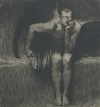 Appraisal: Franz von Stuck German - Lucifer Etching on paper chine