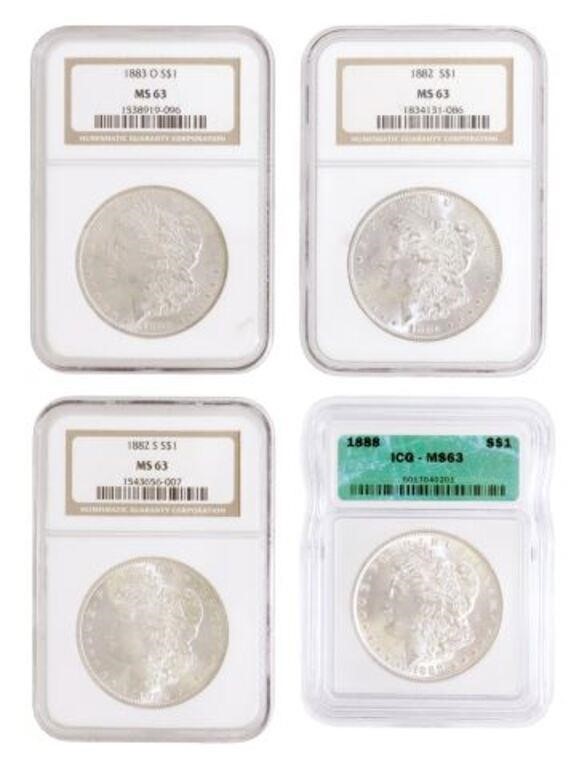 Appraisal: lot of US Morgan Silver Dollars all graded MS all