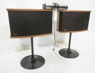 Appraisal: Pr BOSE Walnut Cabinet Standing Speakers Bow Pr BOSE Walnut