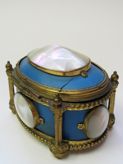 Appraisal: A th C Jewel Box of blue thermoplastic set with