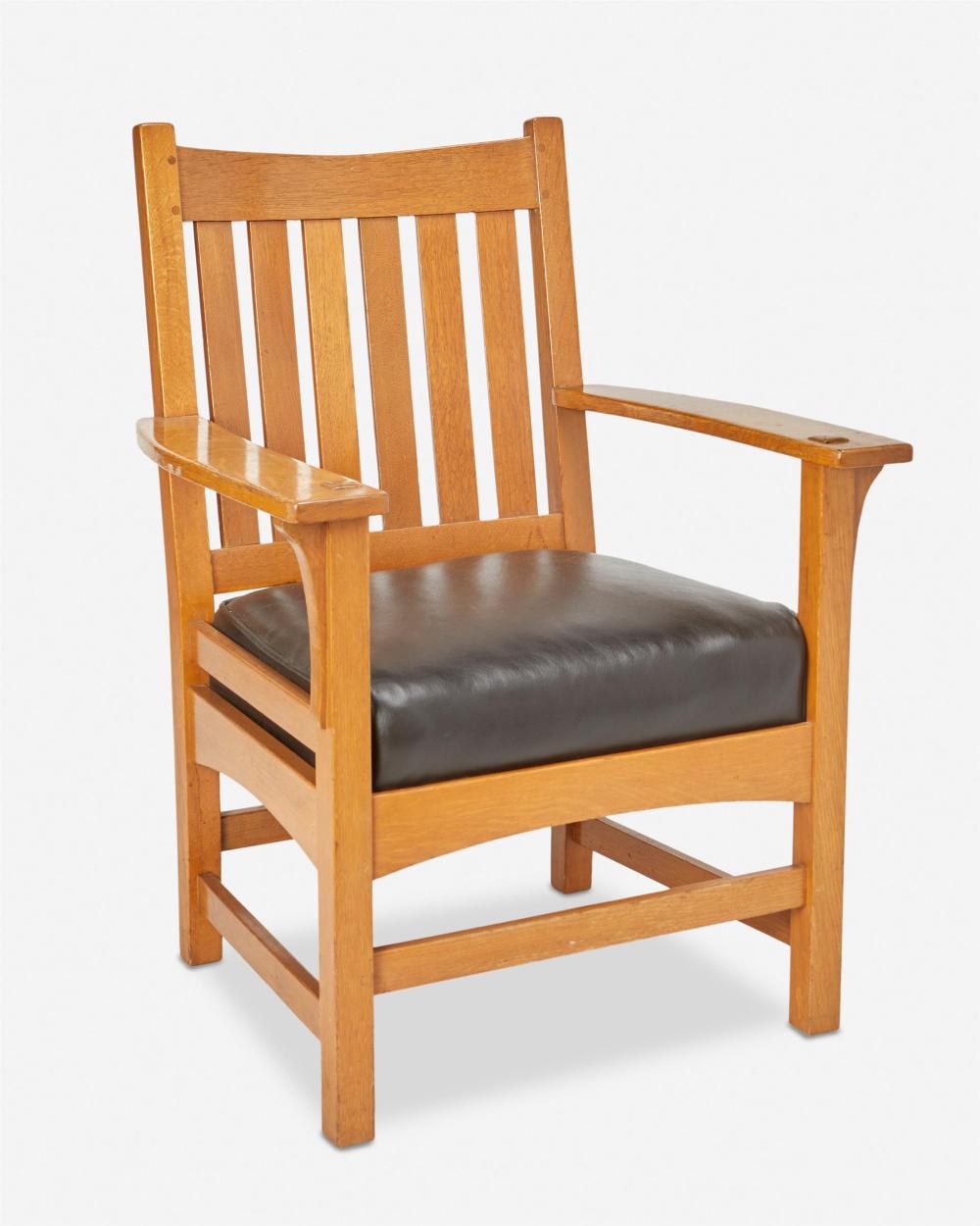 Appraisal: An L J G Stickley oak armchair No Circa -