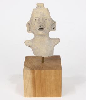 Appraisal: Pre-Columbian effigy figure on stand culture unknown depicting a male