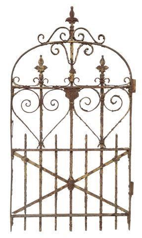 Appraisal: American late Victorian wrought iron garden gate Iron Fence Co