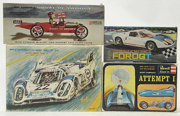 Appraisal: Plastic racing model kits Lot includes an assortment of boxed