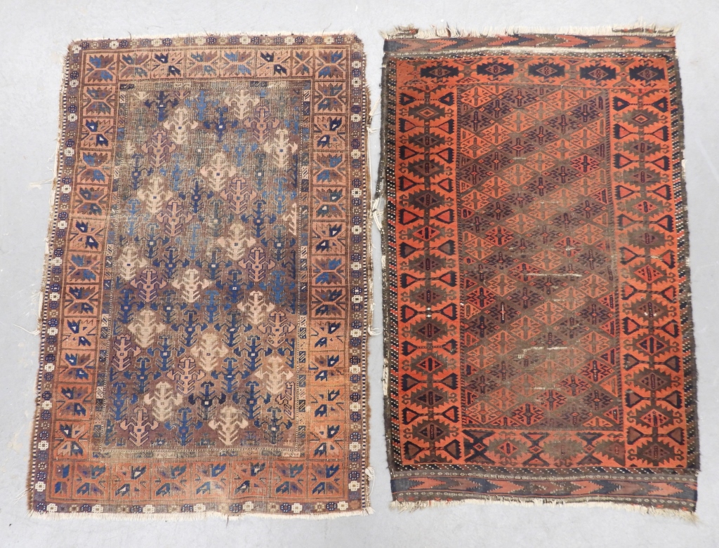 Appraisal: PC BELOUCH RUGS Middle East th CenturyIncludes a red black