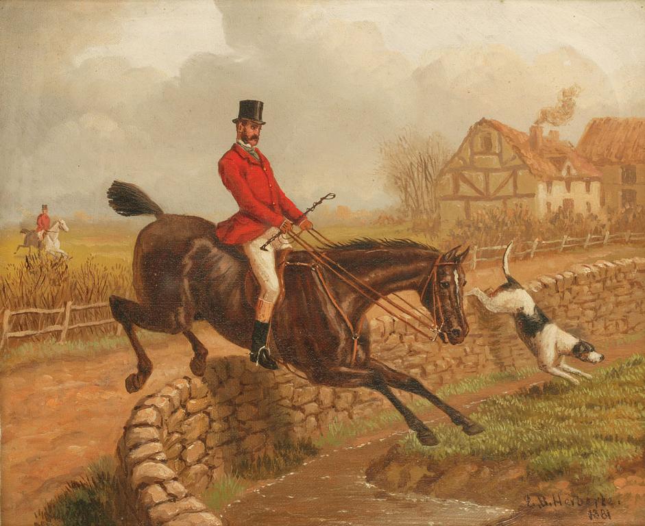 Appraisal: EDWARD BENJAMIN HERBERTE A huntsman and hound going over a