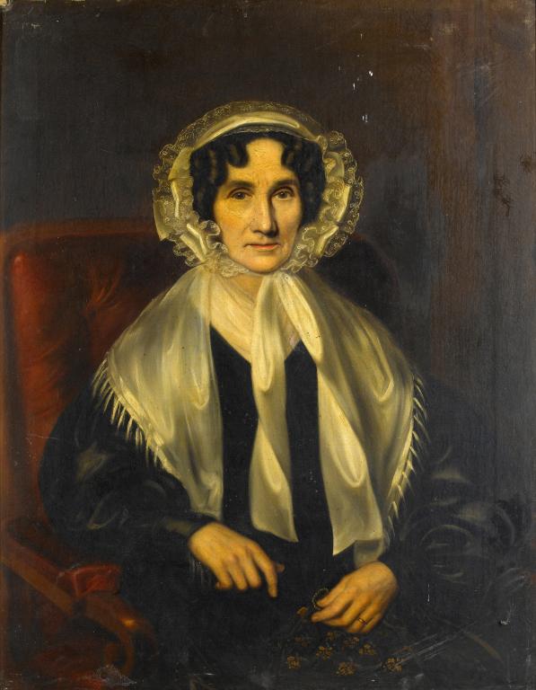 Appraisal: BRITISH SCHOOL C PORTRAIT OF MRS ROBERT MOON seated half