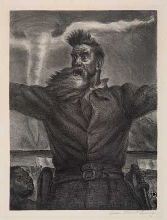 Appraisal: JOHN STEUART CURRY John Brown Lithograph x mm x inches