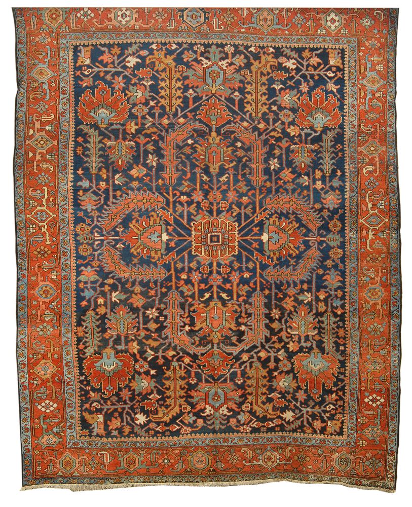 Appraisal: ORIENTAL RUG KARAJA ' x ' Stylized central element on