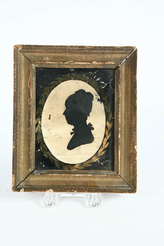 Appraisal: SILHOUETTE American st half- th century Hollow cut portrait of