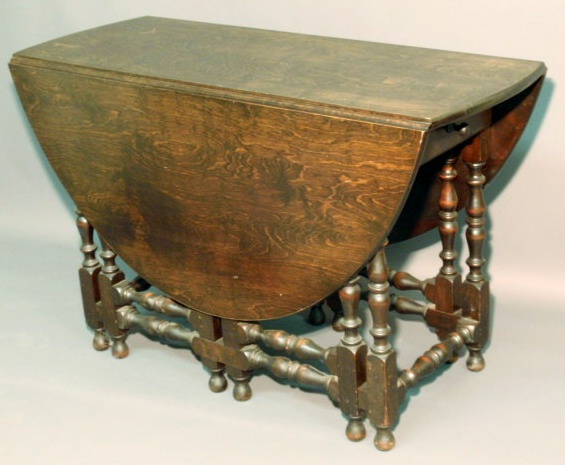 Appraisal: Signed Wallace Nutting maple gate-leg table h x w x