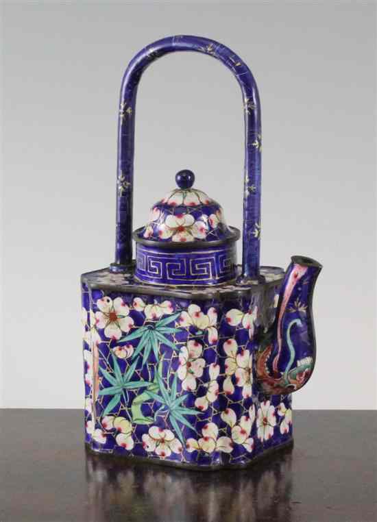 Appraisal: A Chinese Canton enamel wine pot and cover th century