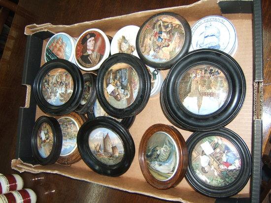 Appraisal: Thirteen various pot lids to include 'Feeding the Chickens' by