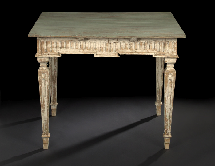 Appraisal: Provincial Louis XVI-Style Oak and Polychromed Center Table second quarter