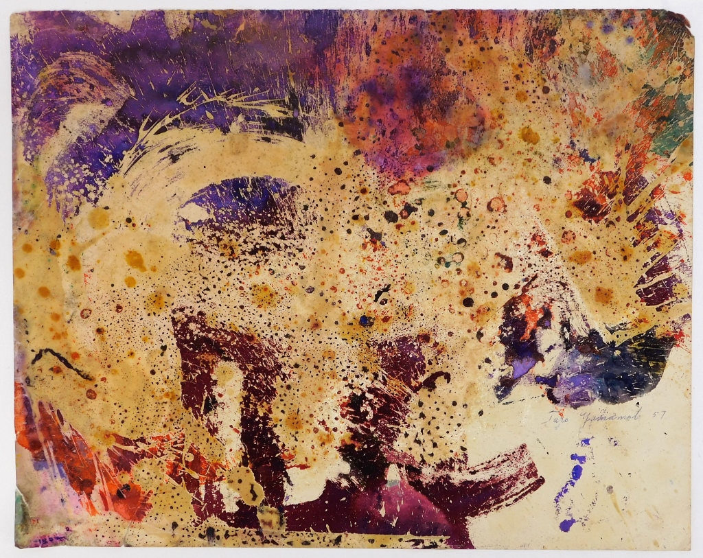 Appraisal: TARO YAMAMOTO ABSTRACT EXPRESSIONIST WC PAINTING California Connecticut New York