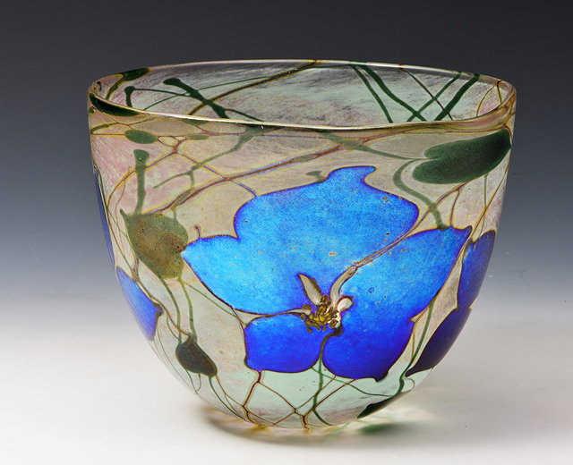 Appraisal: Siddy Langley British Contemporary Bowl decorated with flowers and grasses