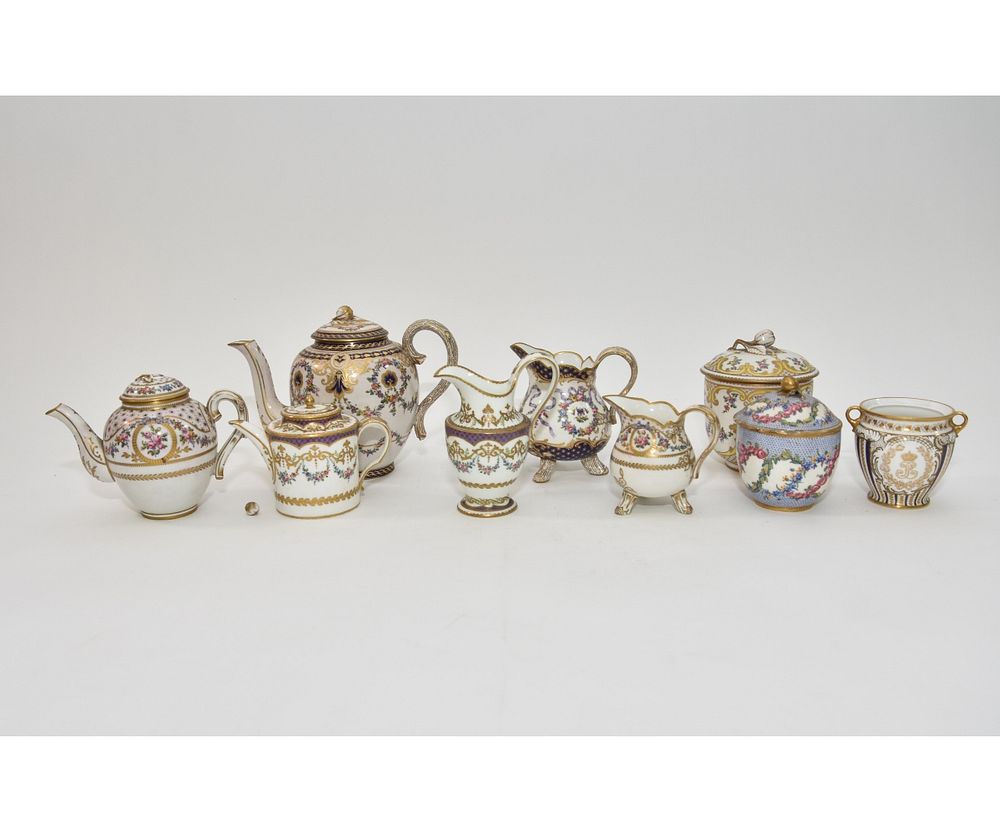 Appraisal: Nine Pieces of Sevres' Porcelain Nine pieces of Sevres' porcelain