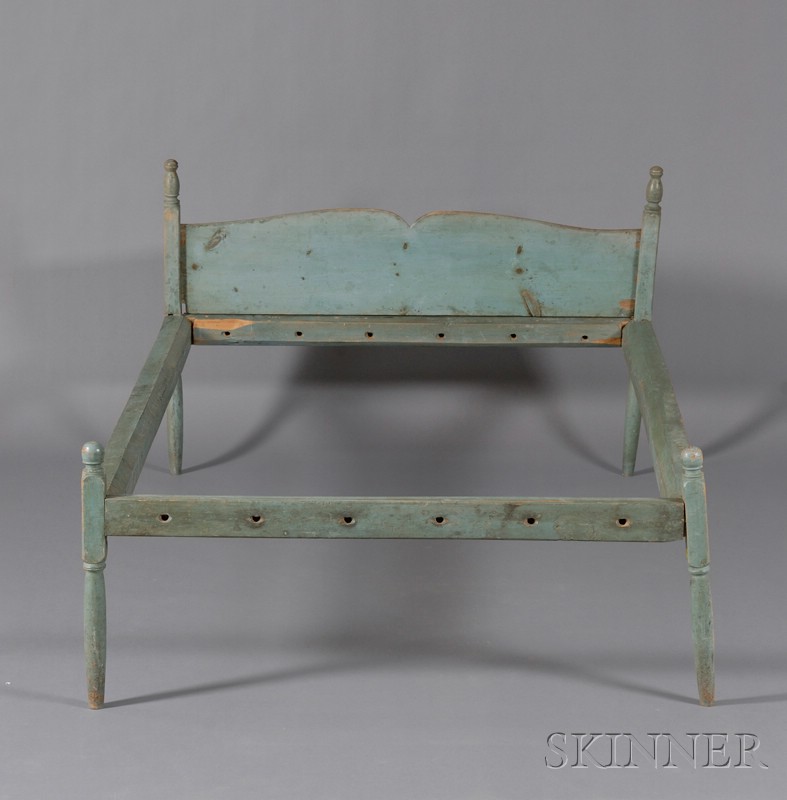 Appraisal: Powder Blue Maple and Pine Bed New England early th