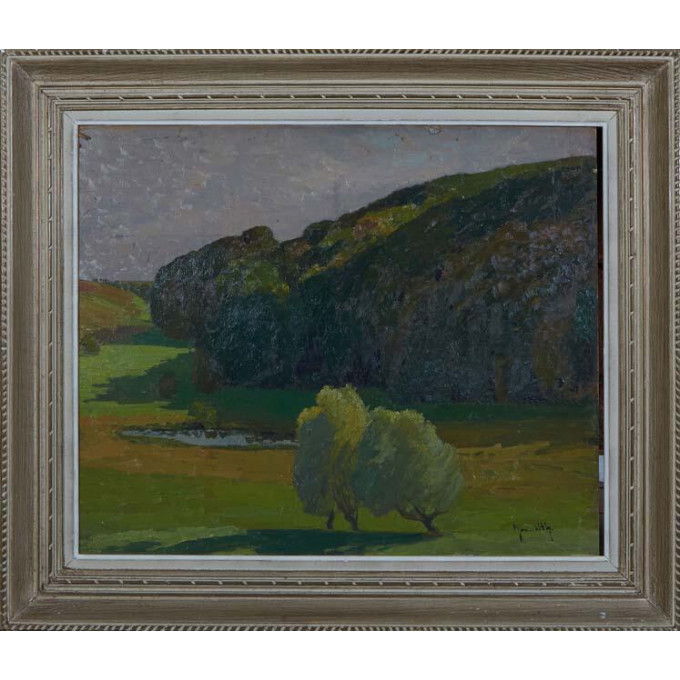 Appraisal: Continental School Rolling Landscape View early th c oil on