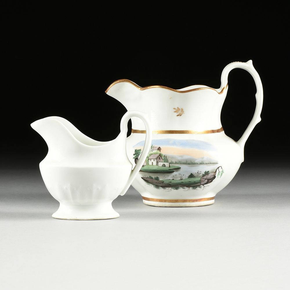 Appraisal: A PHILADELPHIA TUCKER PORCELAIN LANDSCAPE WATER PITCHER AND A NEOCLASSICAL