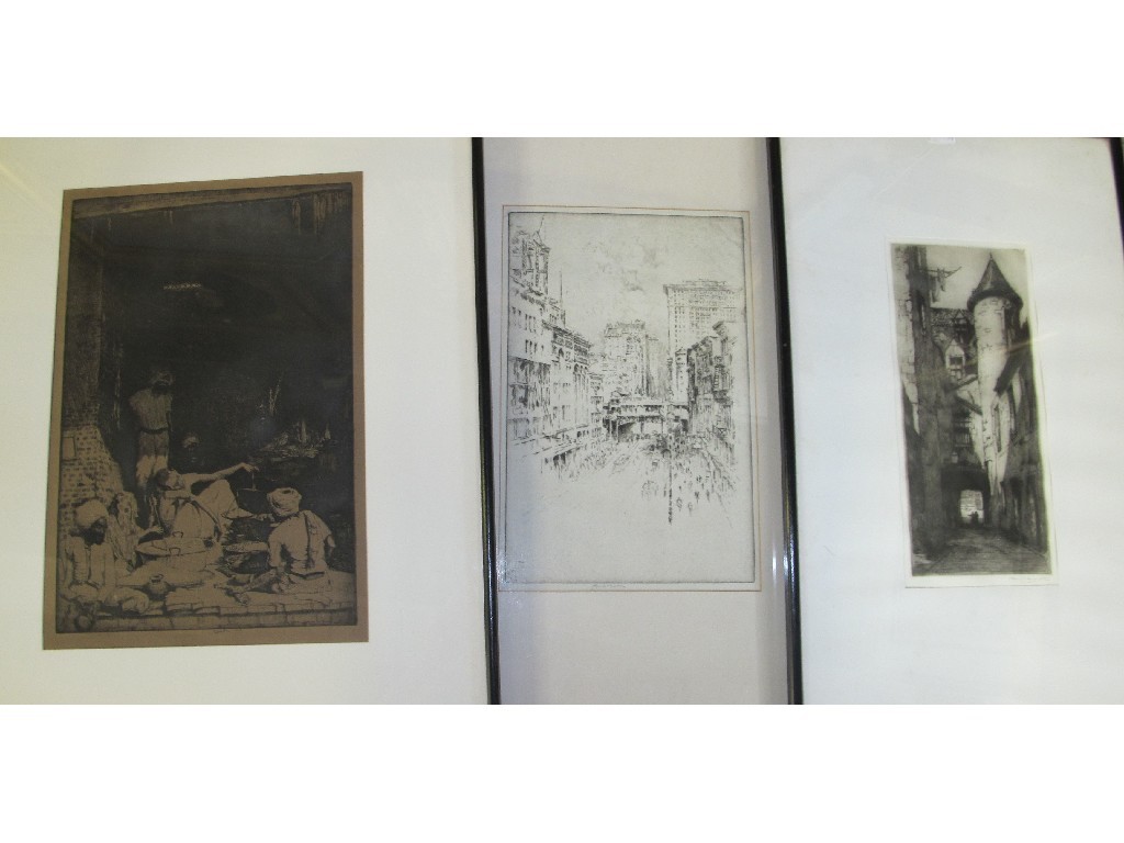 Appraisal: JOSEPH PENNELL Etching 'Forty Second Street New York' signed Albany