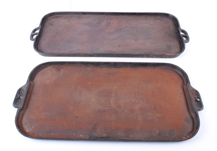 Appraisal: Griswold and Wagner Cast Iron No Long Griddles This lot